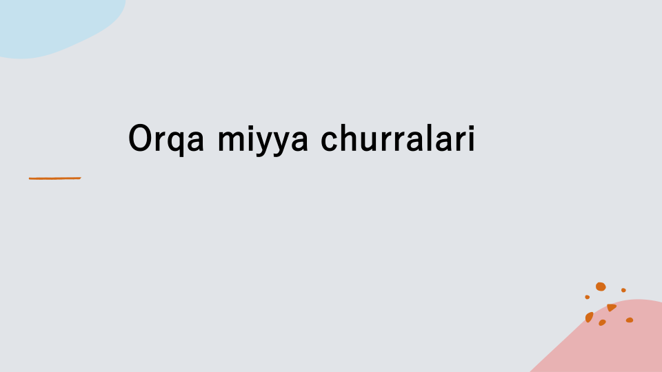 Orqa miyya churralari
